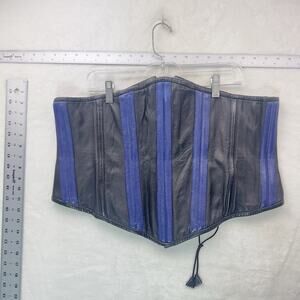 VTG Alter Ego Erotics Leather Under Bust Corset Bustier Waiste Trainer Size L-XL